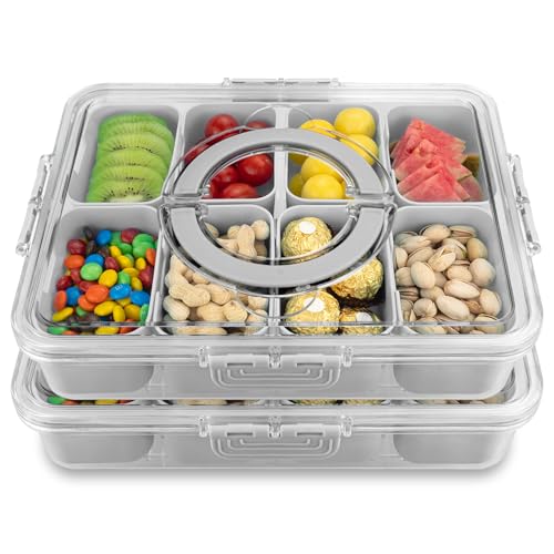 Divided Serving Tray with Lid and Handle