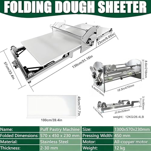 Foldable Electric Dough Sheeter Machine