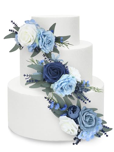 3Pcs Pre made Cake Topper Cake Decorating Flowers for Cake Decor Cake Flowers for Wedding Baptism Birthday Party Bridal Baby Shower