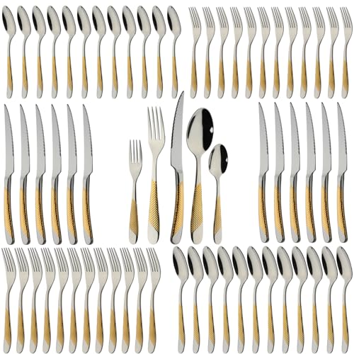 Gold Silverware Set 20