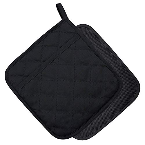 2Pcs Cotton and Neoprene Oven Pads Pot Holders with Pocket 8"x8.5" Dual
