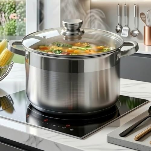 Stockpots with Lid Stainless Steel Cookware 10 Quart