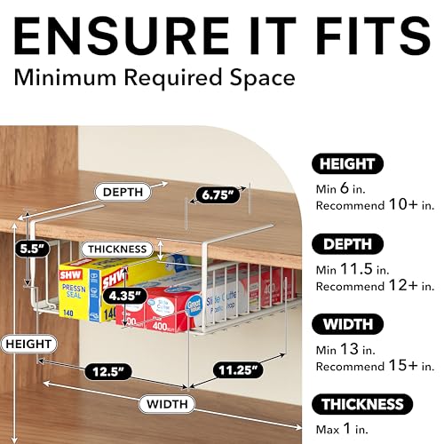 SimpleHouseware Under Shelf Basket
