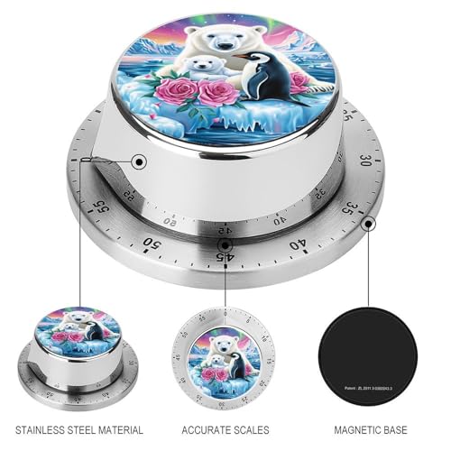 Polar Bears and Penguins Kitchen Timer Mechanical No (Style-7 / One Size)