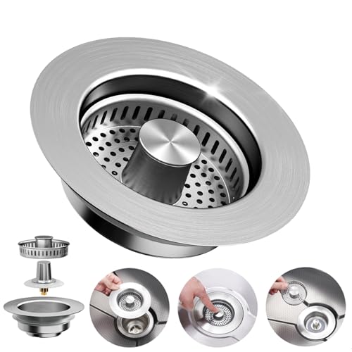3in1 Kitchen Sink Drain Strainer & Sink Stopper