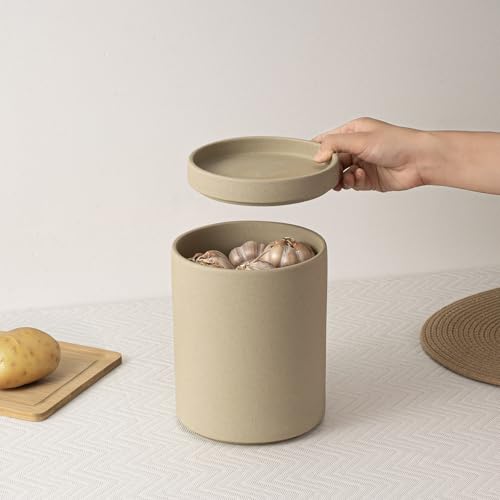 2-in-1 Ceramic Utensil Holder Set for Countertop, Cooking Utensil Crocks for Kitchen Counter, Large Modern Organizer for Spatulas & Spoons, Kitchen Decor, Pottery Clay