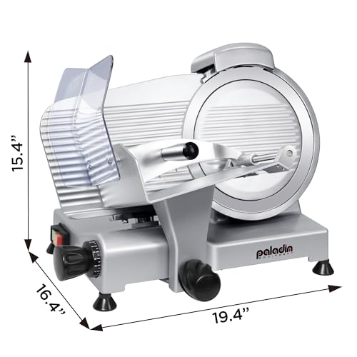 10" Commercial Meat Slicer 250W Electric Deli Food Slicer (10" Bright Silver)