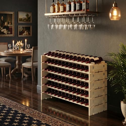 Stackable Modular Wine Rack Stackable Storage Stand Wooden Wine Holder Display Shelves