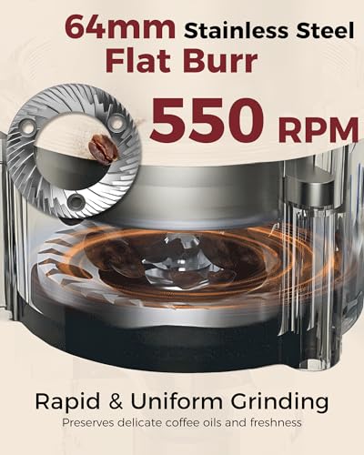 G3 64mm Flat Burr Coffee Bean Grinder (Black)