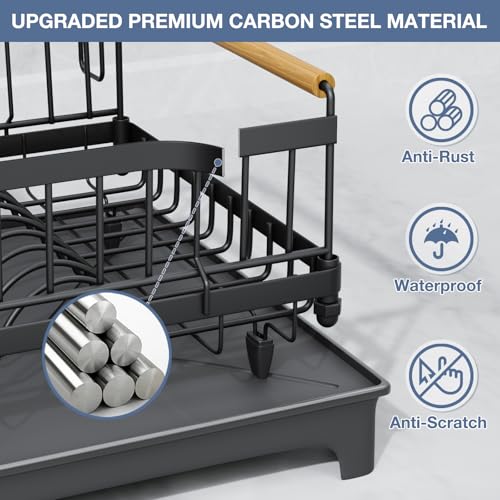 Dish Rack Large Capacity Dish Drying Rack for Kitchen Counter Anti