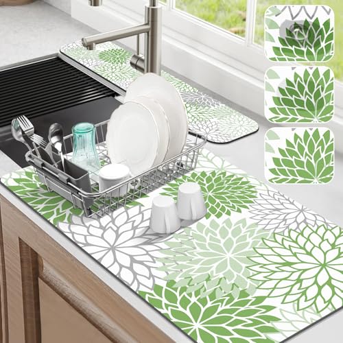 2PCS Dish Drying Mat and Sink Splash Guard
