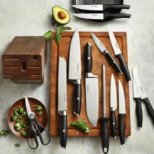 14 Pieces Knife Block Set German Stainless Steel with Block