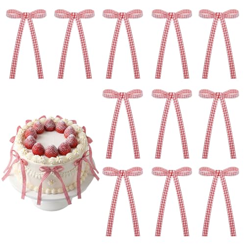 Bow Cupcake Toppers Bow Birthday Decorations Coquette Themed Bow Cake Topper for Bridal Wedding