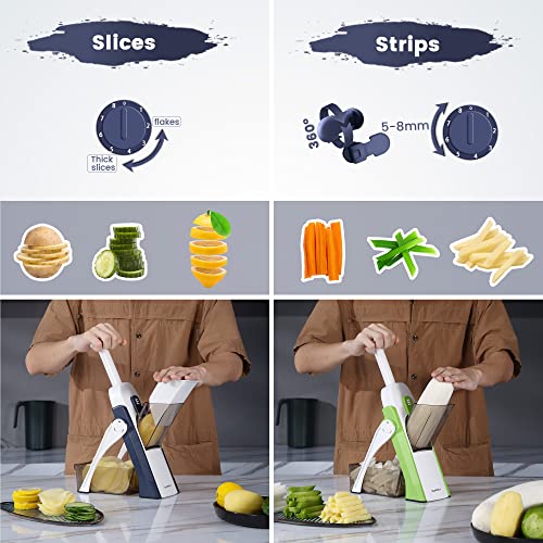 Safe Mandoline Slicer for Kitchen (Blue)