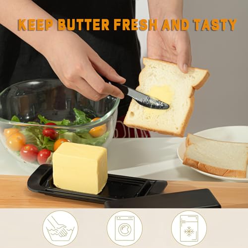 Large Butter Dish with Lid and Knife