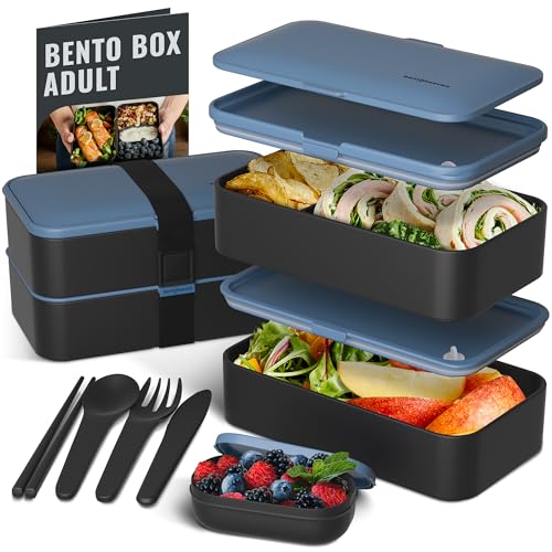 Premium Bento Box Adult Lunch Box with Compartments for Women & Men