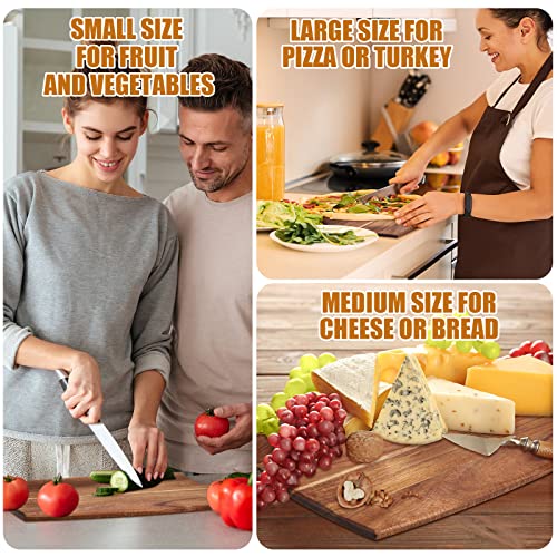 18 Pcs Plain Cutting Board Set with Handles Laser Engraving Wooden Charcuterie Kitchen Serving Chopping Board Bulk for DIY Housewarming Mother's Day Gifts (17 x 10 Inch)