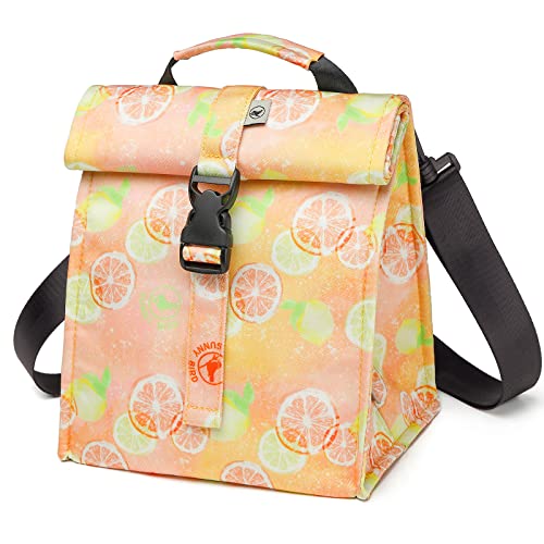 Insulated Lunch Bag Rolltop Lunch Box Tote Bag for Women
