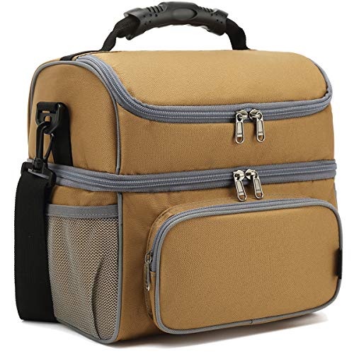 Double Layer Cooler Insulated Lunch Bag Adult Lunch Box Large Tote Bag for Men