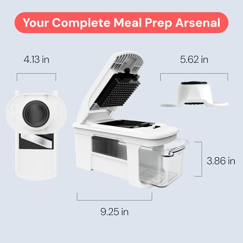 Pro XL Vegetable Chopper & Mandoline Slicer (White / 4 in 1)