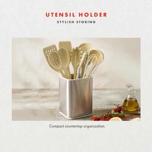 Lagasse 10 Piece Silicone Kitchen Utensil Set with Holder (Beige)
