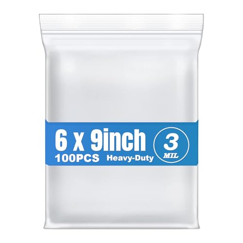 Thick 2.4 Mil Clear Reclosable Zipper Bags Durable Zip Plastic Resealable Zip Seal Lock Poly Bag for Jewelry Prints Photos Cards Clothing T