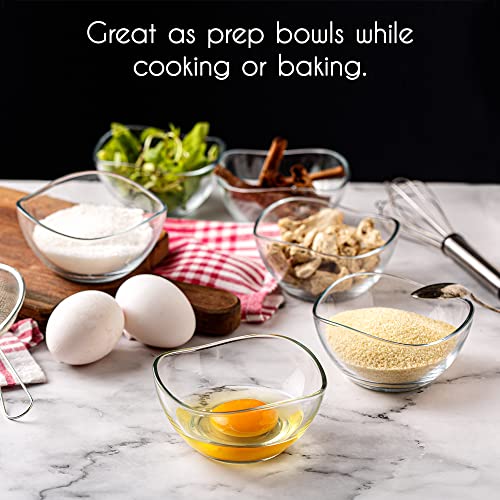CRYSTALIA Small Glass Bowls for Kitchen Prep