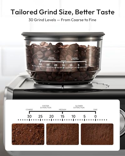 20 Bar Espresso Machine with Grinder and Milk Frother
