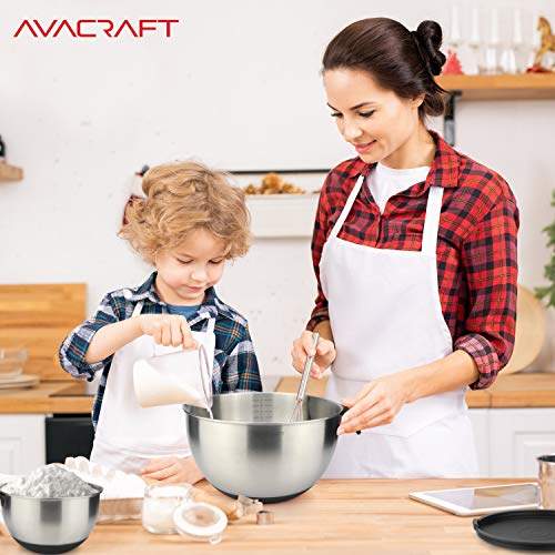 18 10 Stainless Steel Mixing Bowl Set with Lids (Black)