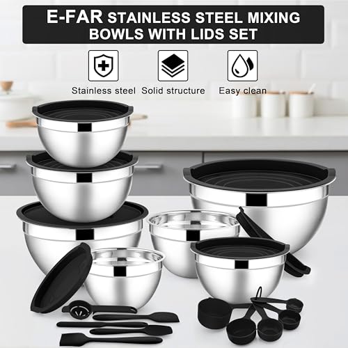 Stainless Steel Mixing Bowls with Lids