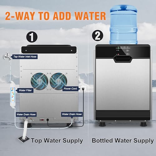 Nugget Ice Maker Countertop Dual Water Inlet Options