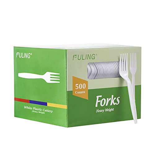 500 White Plastic Cutlery Heavy Duty Silverware Set Disposable Fancy Serving Utensils Elegant Flatware Bulk Premium Tableware Sturdy Plasticware Party Dinner Holiday Serving Supplies