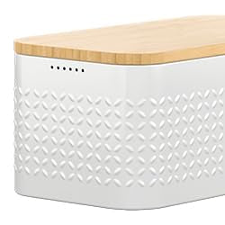 Metal bread box with linen bread US
