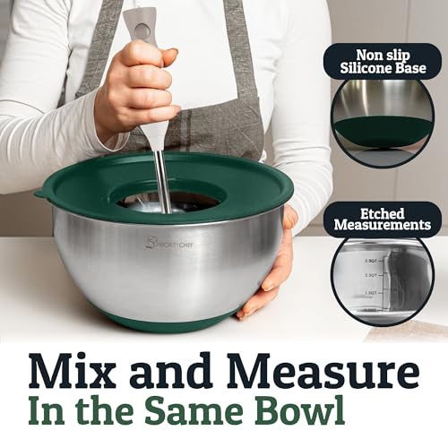 Stainless Steel Mixing Bowls with Lids Set (Green)