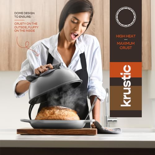 Enameled Cast Iron Dutch Oven for Professional Sourdough Bread Baking (Gray)