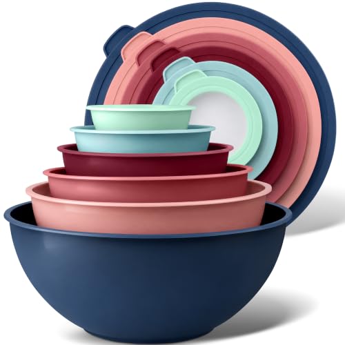 Piece Plastic Mixing Bowls with Lids Set