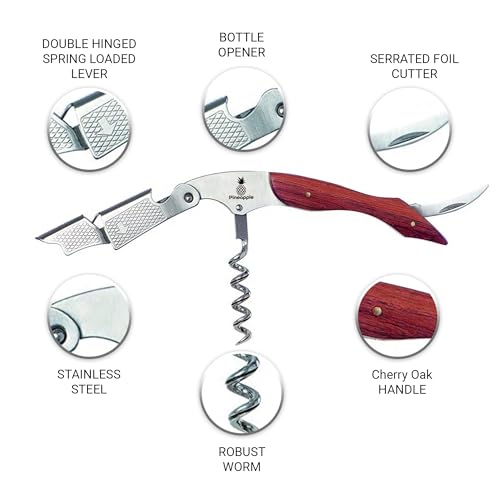 Professional Corkscrew Wine Bottle Opener with Foil Cutter Wine Key for Waiters