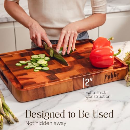 Large End Grain Wood Cutting Board (20"L x 14.2"W)