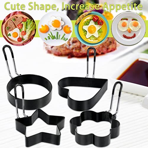 Egg Ring LeeLoon 4 Pack Stainless Steel Egg Ring Molds With Non Stick Metal Shaper Circles For Fried Egg McMuffin Sandwiches
