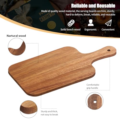 12 Pcs 15 x 7 Inch Acacia Wood Cutting Board with Handle (15"L x 7"W)
