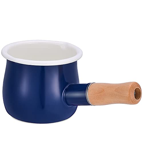 Enamel milk pot butter warmer pot mini small sauce pan