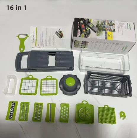 16 IN 1 VEGETABLE CHOPPER AND SLICER WITH CONTAINER