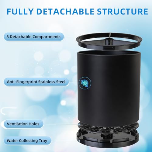 Kitchen Utensil Holder Extra Large 360°Rotating For Counter Organizer Stainless Steel Storage Cooking Silverware Caddy 3 Compartment Flatware Spoon Spatula Tool Cutlery Container