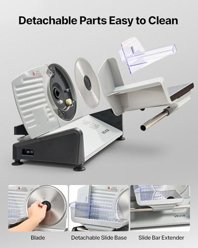 Meat Slicer 6.7" Foldable Electric Cutter with Dual Security Lock