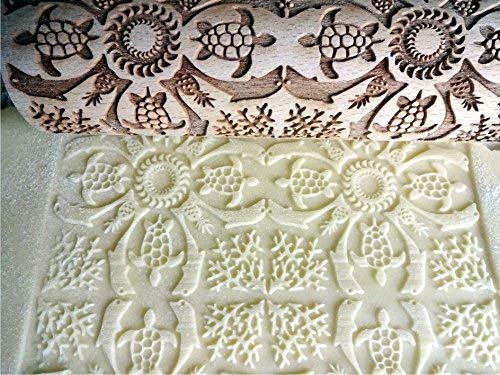 Embossing Rolling Pin Laser engraved rolling pin Gift for pottery and cookies by Algis Crafts