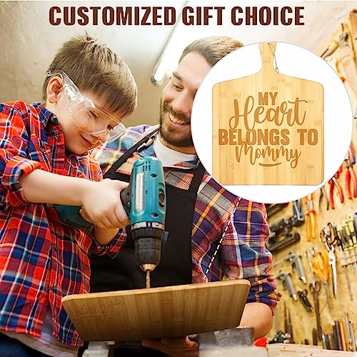 12 Packs 17 x 13 Inch Wooden Bamboo Cutting Board Set with Handles Large Kitchen Serving Plain Chopping Board Bulk Gifts for Mom for Vegetables Meat Pizza Cheese Fruit Bread (17 x 13 Inch)