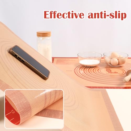 Non slip Silicone Pastry Mat Extra Large with Measurements for Silicone Baking Mat