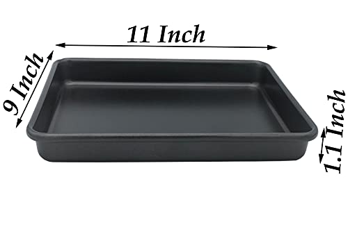2Pcs Small Baking Sheet Mini Cookie Tray Toaster Oven Pan 11 X 9Inch Nonstick Thick Heavy Carbon Steel No Warp Bakeware for 1 to 2 Person By HYTK