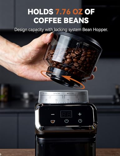 Coffee Bean Grinder with 30 Grinding Settings (Black)