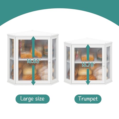 White Bread Box for Kitchen Counter (White / Medium)